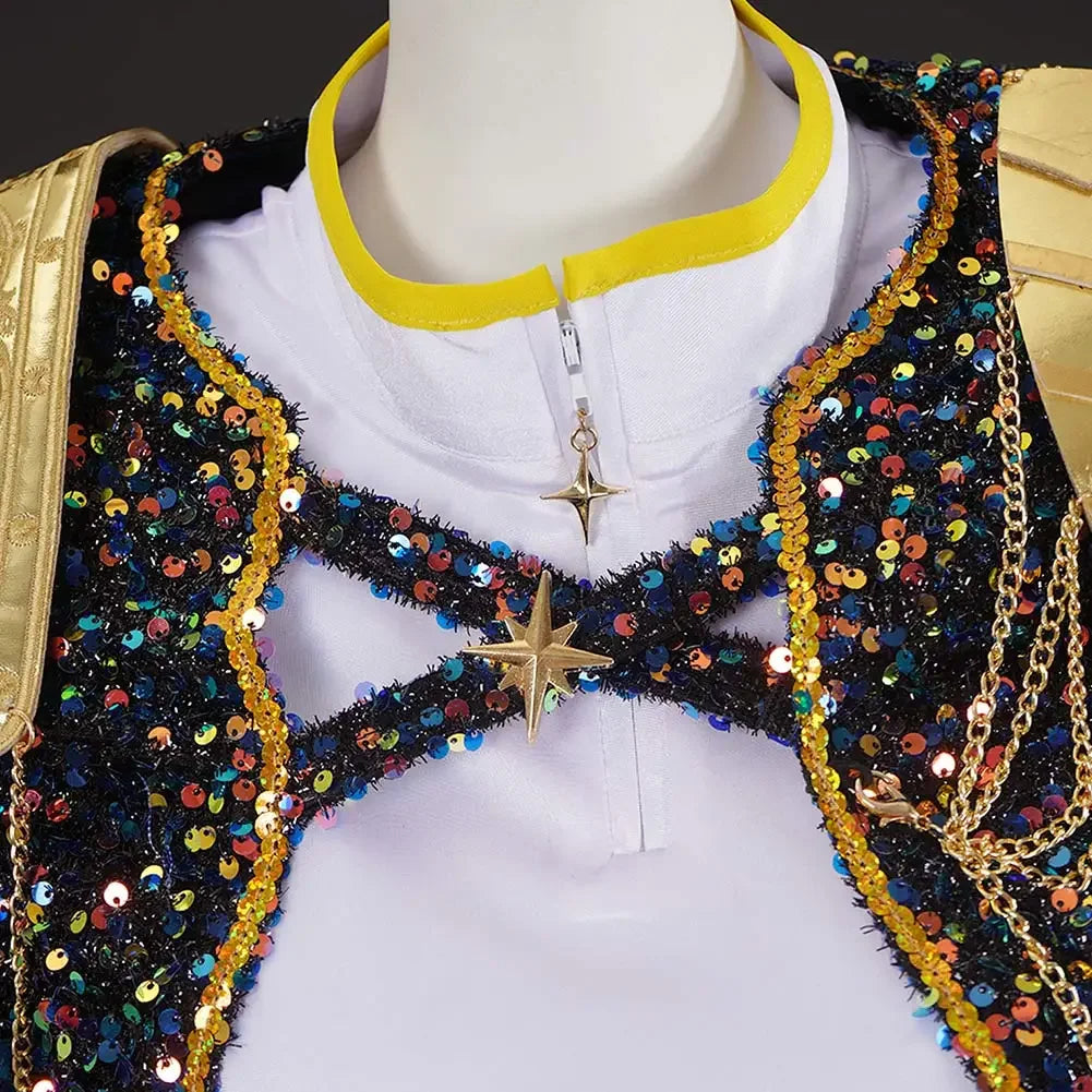 Black Golden Costume Set Cute Dress Up Outfit Halloween Party Cosplay Roleplay Uniform Performance Birthday Fancy Dress
