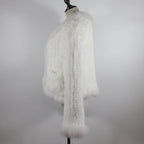 New Women Autumn Winter Knitted Real Rabbit Fur Coat 100% Natural Rabbit Fur Jacket With Fox Fur Collar Overcoat For Female