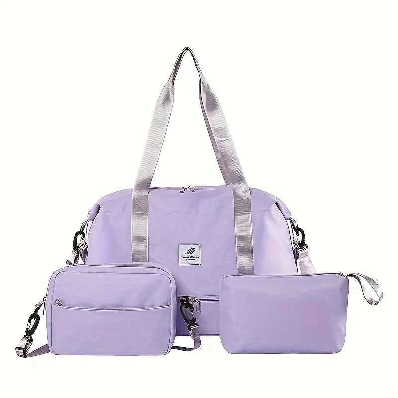 3PCS nylon travel bag set, large-capacity fashionable luggage bag, sports and fitness bag crossbody bag, suitable for daily use