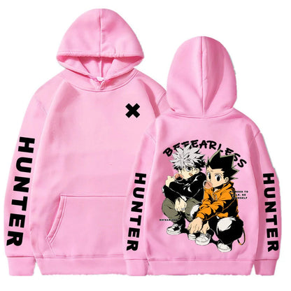 Hunter X Hunter Japan Anime Men Women Hoodies Killua Zoldyck Gon Harajuku Unisex Pullover Casual Plus Size Sweatshirt Streetwear SS69 21.69 Pink / 4XL