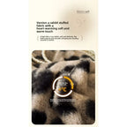 Leopard Print Plush Quilt Cover Set - Warm Coral Fleece