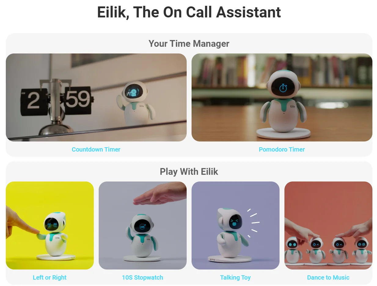 Original Eilik Smart Robot Electronic Automation Ai Robot Emotional Interaction Vocal Multiple Mode Cute Blue and Pink Gift SS69