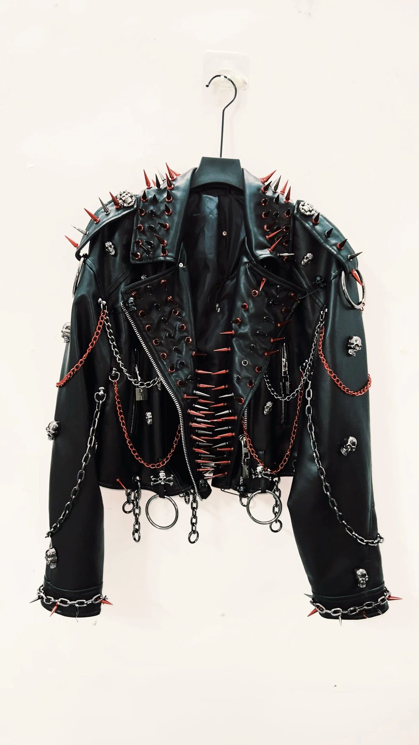 vintage Leather jacket Gothic Leather jacket Punk Leather jacketoversizeLeather jacket Rivet Leather jacket skull Leather jacket SS69