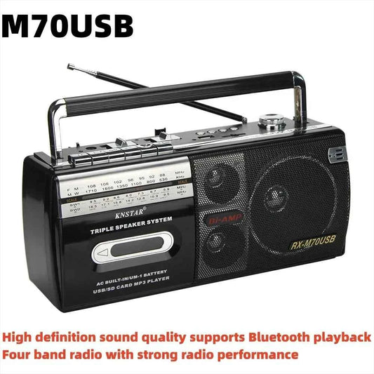 Retro Portable Old-fashioned Nostalgic Cassette Tape Recorder Elderly FM Radio Speaker Caixa De Som Bluetooth Audio Mp3 Player