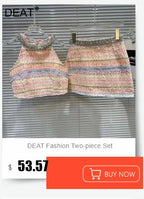 DEAT Women's Mesh Splicing T-Shirt & Denim Shorts Set