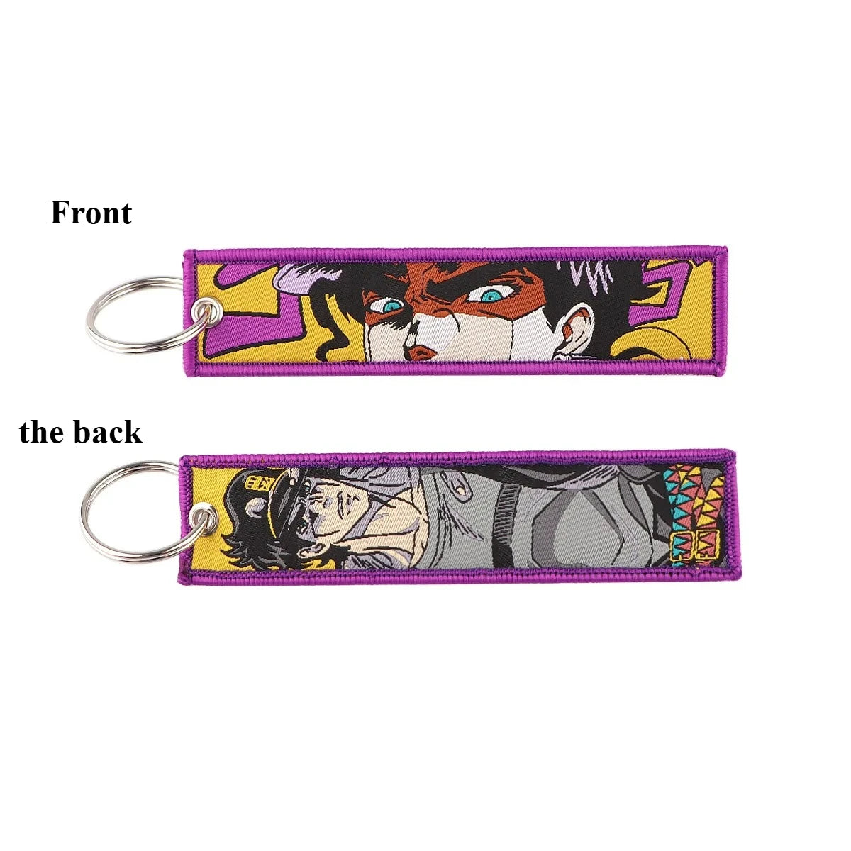 Sword Wind Legend Anime JOJO Wonderful Adventure Weaving Mark Keychain Sword Wind Legend Decorative Chain Fabric Key Pendant