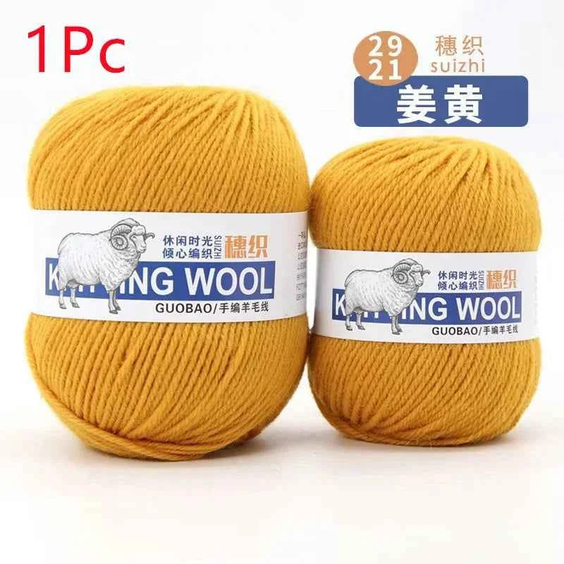 50g/Ball 100% Wool Yarn Pure Merino Thick Thread For Hand Knitting Scarf Sweater DIY Doll Woven Material