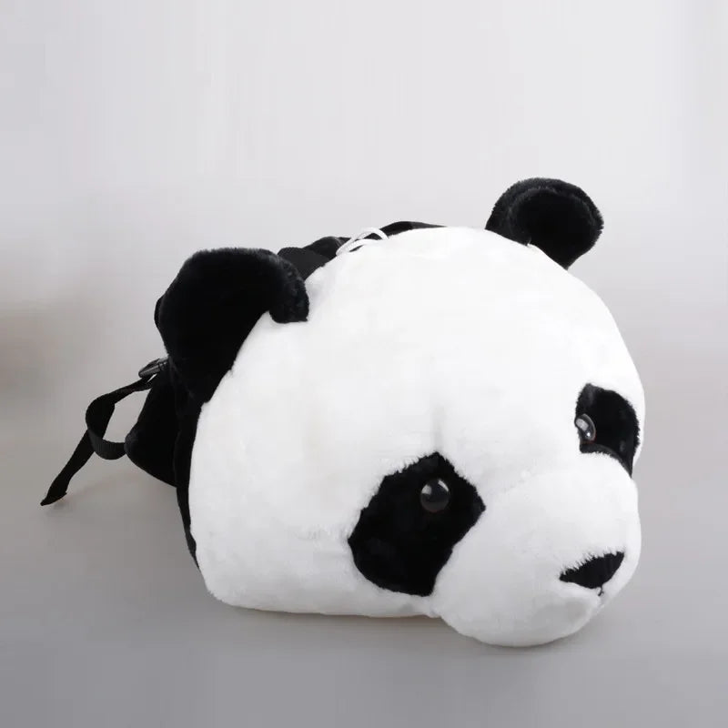 3D Animal Design Backpack for Girl Tiger Lion Leopard Panda Fur School Bags Women Chain Clutch Crossbody Shoulder Bags Purse