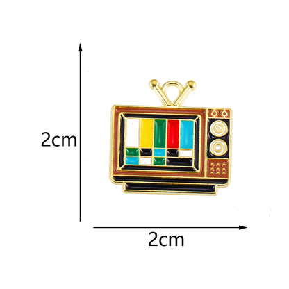 10Pcs Retro Enamel TV Set Game Console Charms for Jewelry Making DIY Cute Design Charms Pendant Necklaces Earrings Accessories SS69