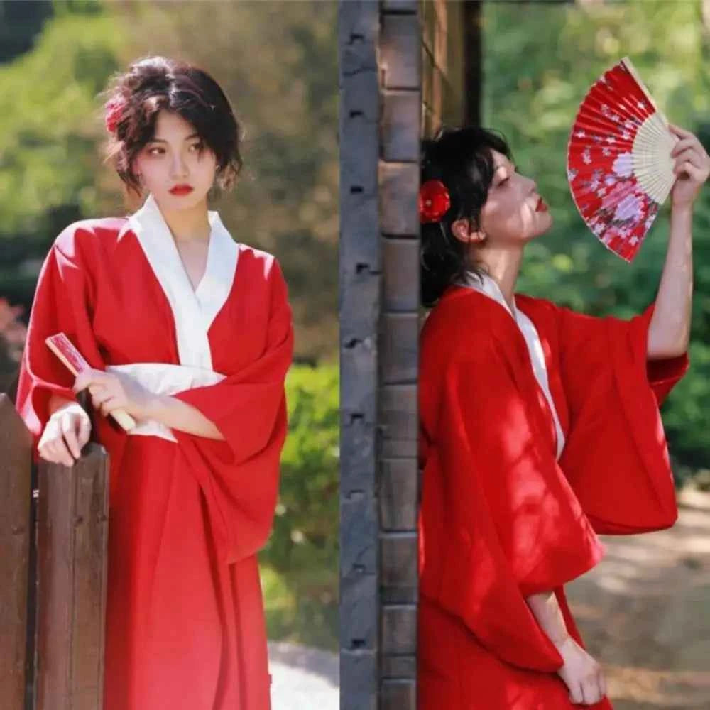 Printed Floral Traditional Japanese Kimono Elegance Asian Sakura Girl Kimono Dress Japanese Style New