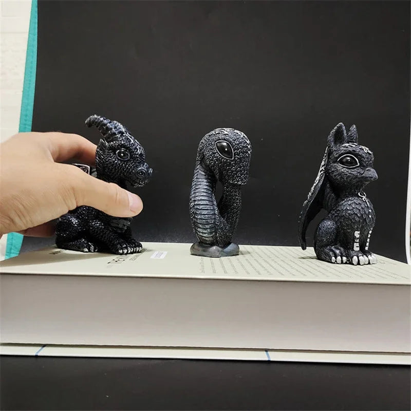 1pc Halloween Magic Black Dragon Snake Griffin Unicorn Mysterious Witches Statue Home Decor Figurine Christmas Desk Ornaments