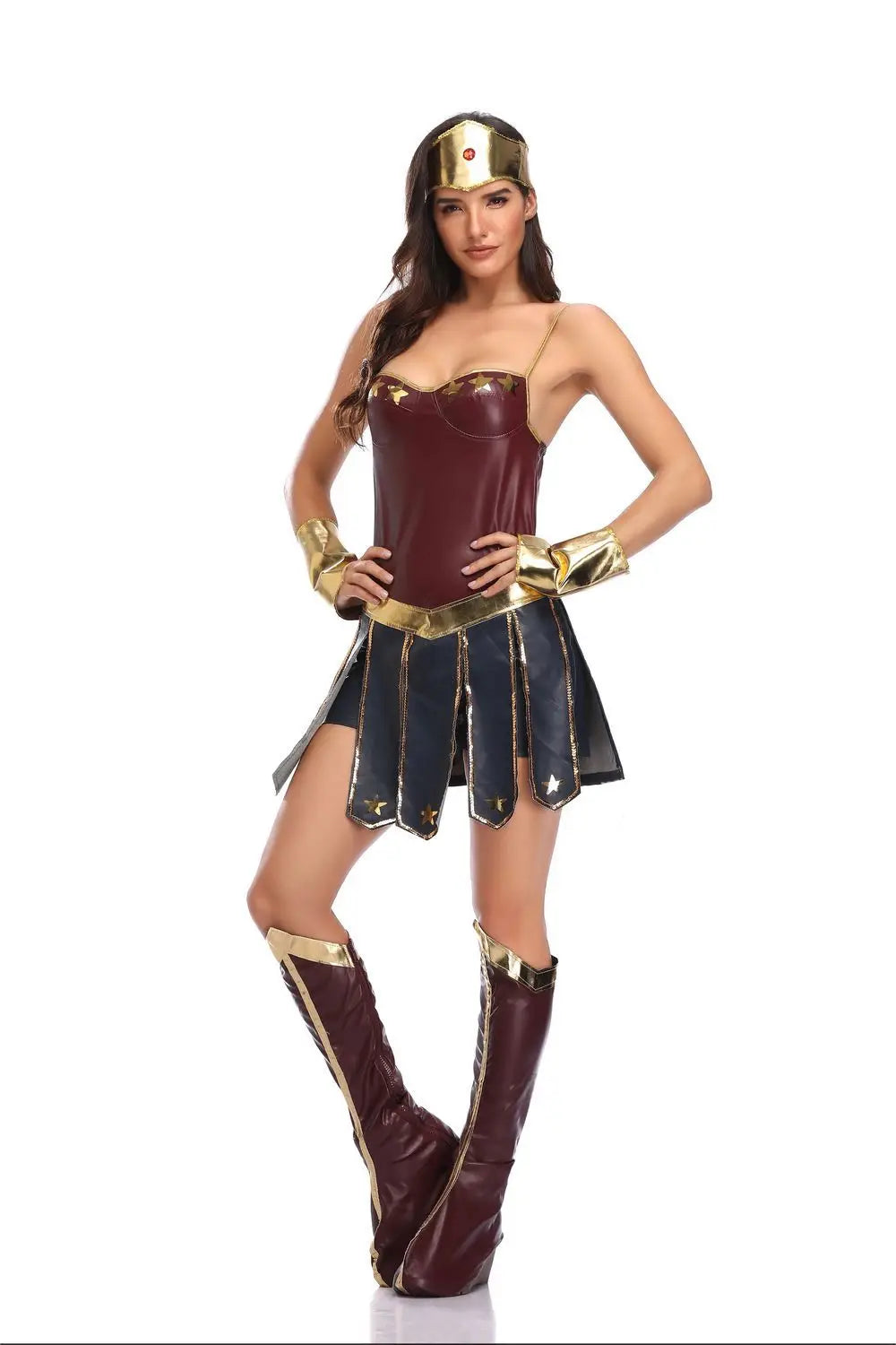 Women's Superhero Bodysuit Costume with Headgear for Cosplay