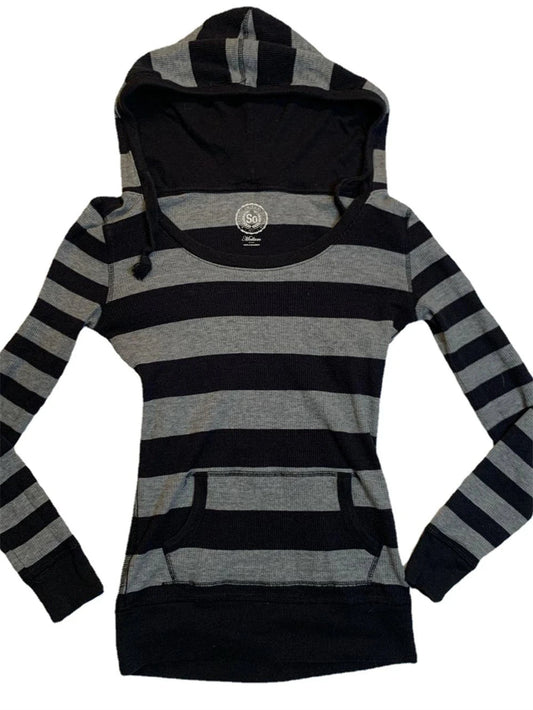 Autumn Y2k Fairy Grunge Pullover Hoodie Striped Print Hoodies Female Sweatshirts Women Hooded Fairycore Aesthetic Harajuku Tops SS69