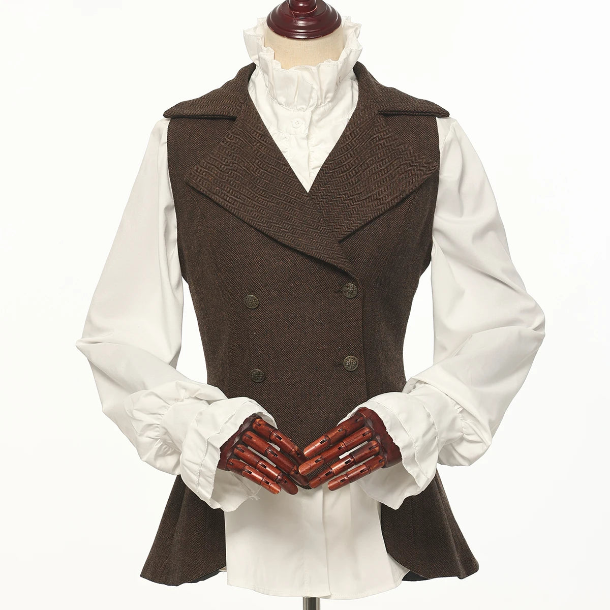 Women's Victorian Steampunk Tailed Vest - Polyester Waistcoat