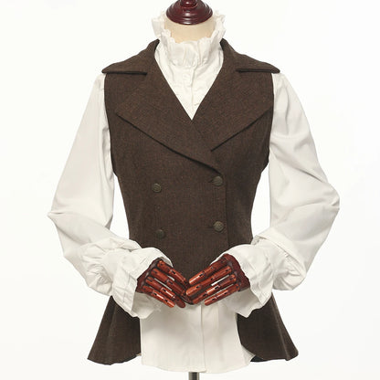 SS69 Women's Victorian Steampunk Tailed Vest Renaissance Polyester Waistcoat