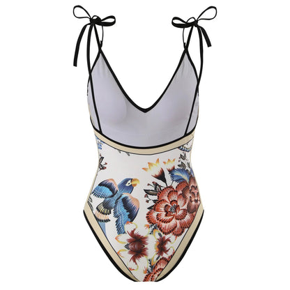 2023 New Arrival Push Up Women Bikini Set Floral Printed Ruffle Bikinis Strappy Bandage Swimwear Brazilian Biquini Bathing Suit SS69