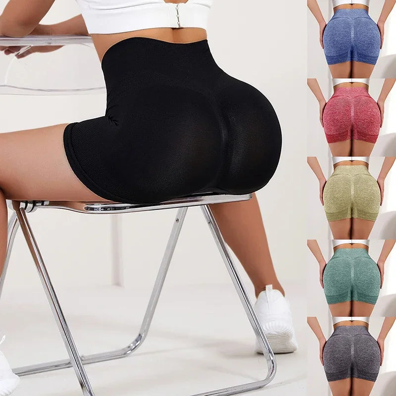 Women Yoga Shorts High Waist Butt Lifting Workout Fitness Tights Tummy Control Gym Running Stretched Pants Casual Sportswear SS69