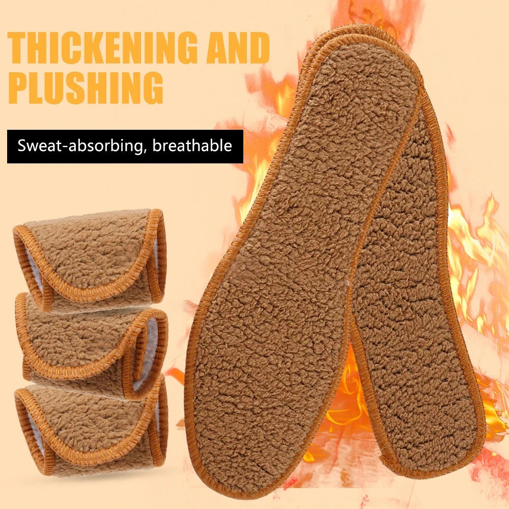 Winter Alpaca Wool Insoles Soft Plush Warm Thicken Foot Thermal Shoe Insole for Women Men Breathable Snow Boots Shoes Heat Pads SS69