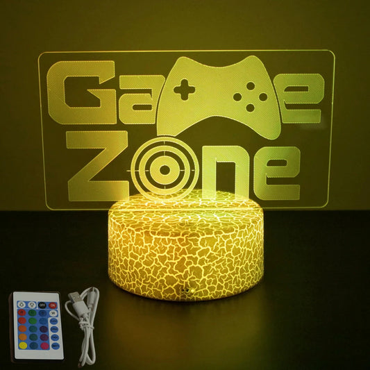 NEON GAMER 3D Lamp LED Night Light Gaming Setup RGB Children's Lamps Gamer Room Decoration Bedroom Table Lamp Personalized Gifts SS69 14.69 Cr16-Gaming 02