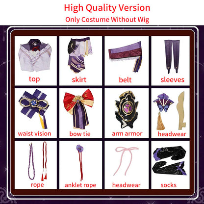 Raiden Shogun Cosplay Costume and Wig Set for Women - Game Character Outfit
