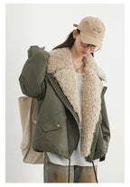 CHIC VEN Women's Cotton Motorcycle Jacket - Loose Casual Autumn Winter