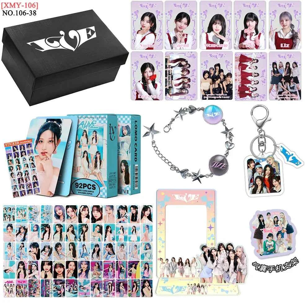 Kpop Idol BABYMONSTER BINI GIDLE ZB1 Gift Box Set Lomo Card Photocards Card Holder Keychains Acrylic Stand Bracelet Fans Gifts