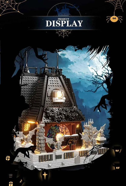 2419PCS Wednesday Adams House Building Blocks Darkness Villa Model Bricks Desktop Decoration Diy Toys For Kids Holiday Gifts