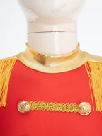 Inlzdz Women's Sequin Tassel Ringmaster Leotard Dress