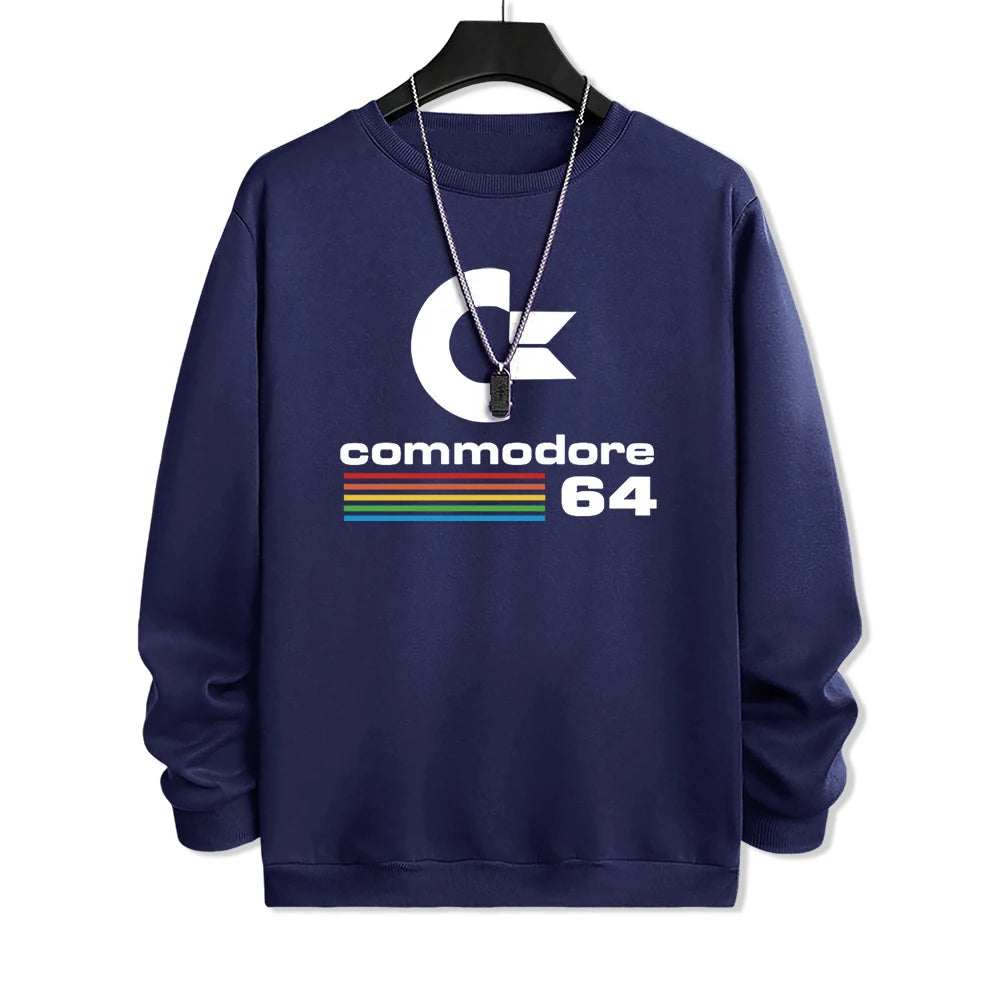Commodore 64 Fun Logo Printed Hoodies Mens Oversized Pullover Hoody Loose Comfortable Clothes Fleece Casual Hoody Men Warm SS69 25.69 Dark Blue / XXL