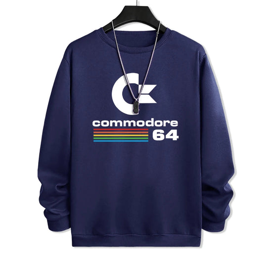 Commodore 64 Fun Logo Printed Hoodies Mens Oversized Pullover Hoody Loose Comfortable Clothes Fleece Casual Hoody Men Warm SS69 25.69 Dark Blue / XXL