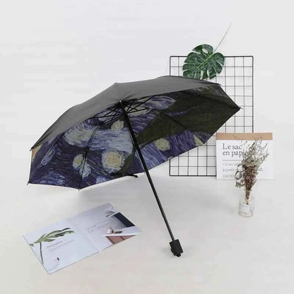 Beautiful Flower Painting Inside Men And Women Umbrella Sun And Rain Anti-uv Umbrellas Ladies Parasol Folding Paraguas For Gifts