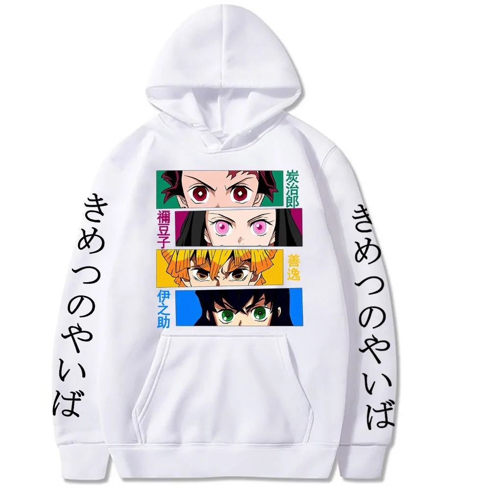 Harajuku Demon Slayer Plus Size Hoodie Kamado Nezuko Graphic Print Women Sweatshirts Long Sleeve Fashion Female Streetwear SS69 21.69 white5 / XXXL