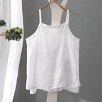 Summer Simple All-match Top Loose Thin Camisole Solid V-neck Vest Women Clothing Sleeveless Casual Highstreet Holiday T-shirt