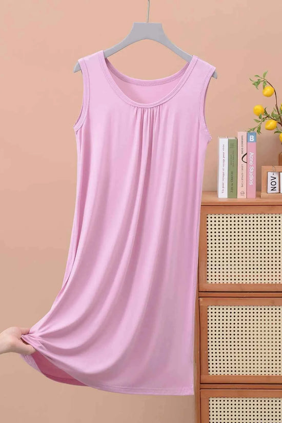 Plus size XL to 8XL Modal sleeveless sleepdress Summer lady's tank dress Loose camisole nightdress comfort dresses