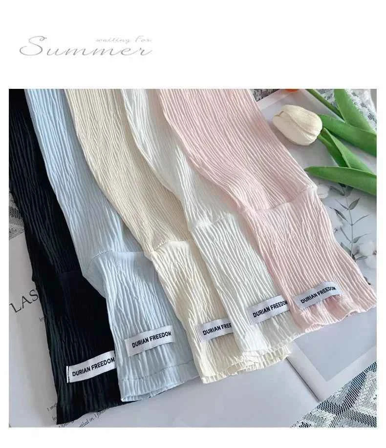 Ice silk sunscreen sleeves, solid color, simple Korean version, driving, cycling, sun shading, UV protection, summer