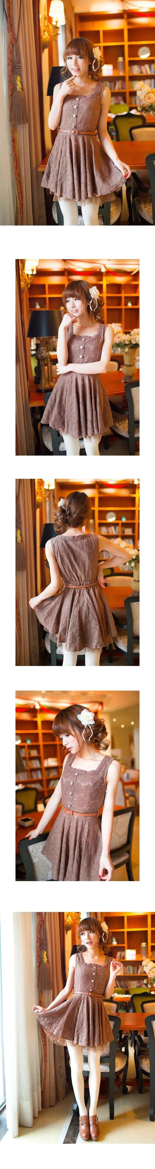 SALES Sweet Japan Liz Lisa Square Collar Princess Cotton Whole Lace Suspenders Dress