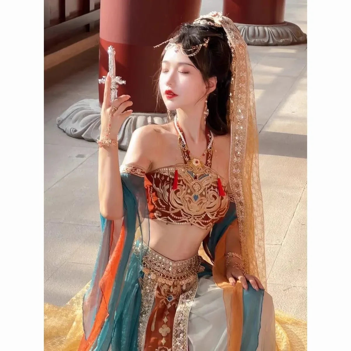 Dunhuang Feitian Western Princess Clothes Hanfu Exotic Photography Photo Chinese Style Dance Costume Hanfu Women China Clothing SS69