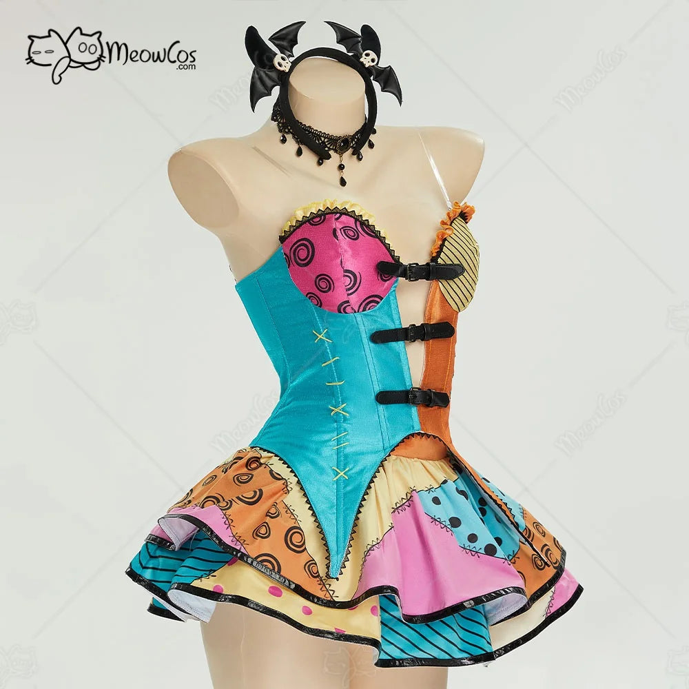 MEOWCOS Gothic Velvet Corset & Double Layer Skirt Costume Set