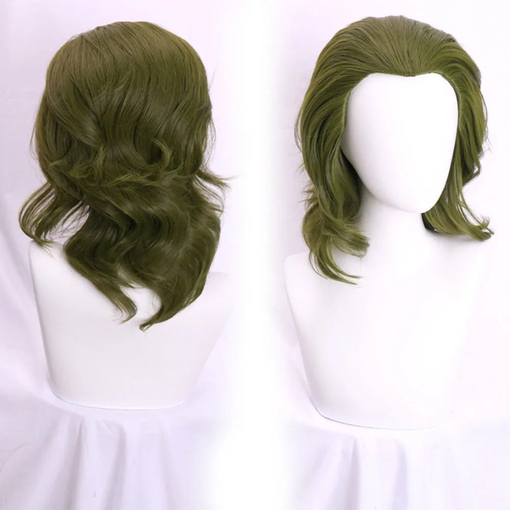 Joker Cosplay Wig: 35cm Curly Green High-Temperature Fiber
