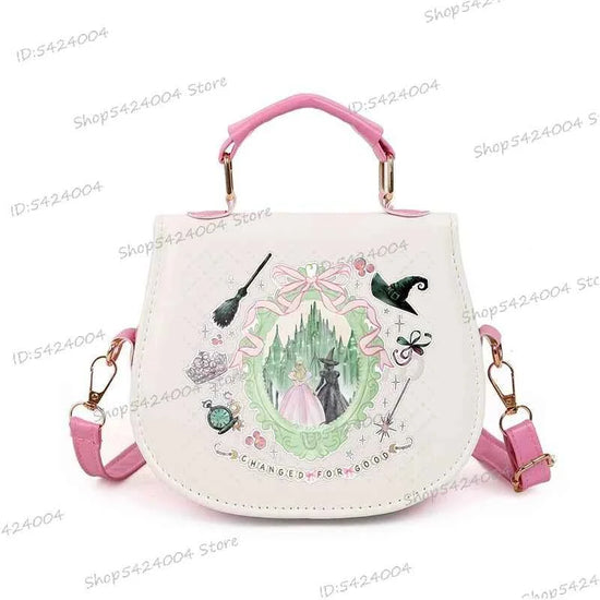 Classic Wicked Change for Good Women Crossbody Bag Fashionable Cartoon Witch's Wand Zipper Shoulder Bag Girl Funny Handbag Gift