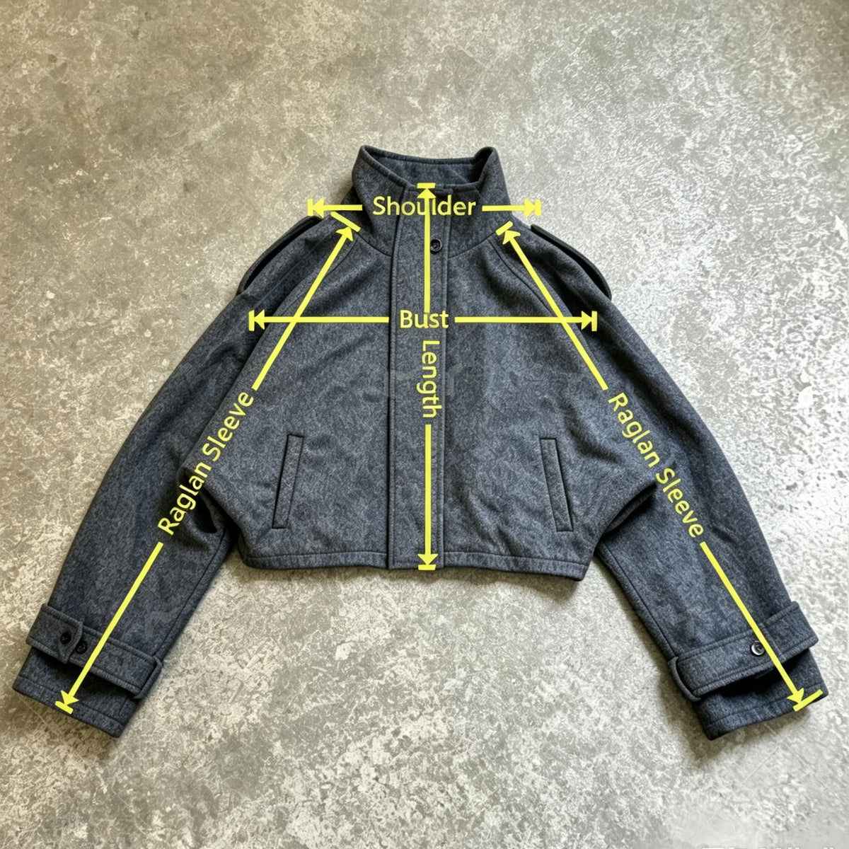 Fashion Short Woolen Coat For Women Stand Collar Full Sleeve Loose Zipper Jacket Female 2025 Spring Autumn Solid Lady Outwear