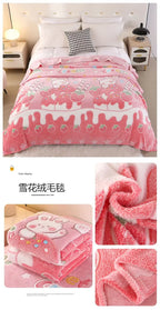 Floral Strawberry Flannel Throw Blanket - Soft & Machine Washable