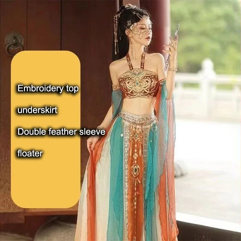 Dunhuang Feitian Western Princess Clothes Hanfu Exotic Photography Photo Chinese Style Dance Costume Hanfu Women China Clothing SS69 69.69 4pcs / S