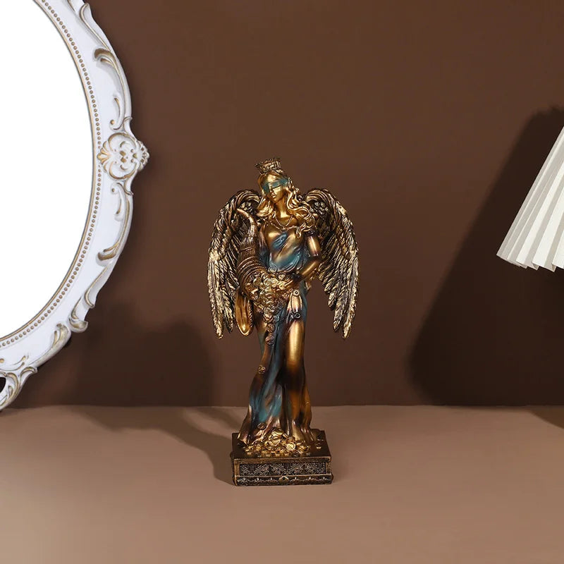 Greek Goddess of Fortune Resin Figurine - Antique Style Home Decor