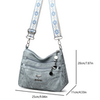FXZLLQCN Vintage Faux Leather Multi-Layer Crossbody Bag