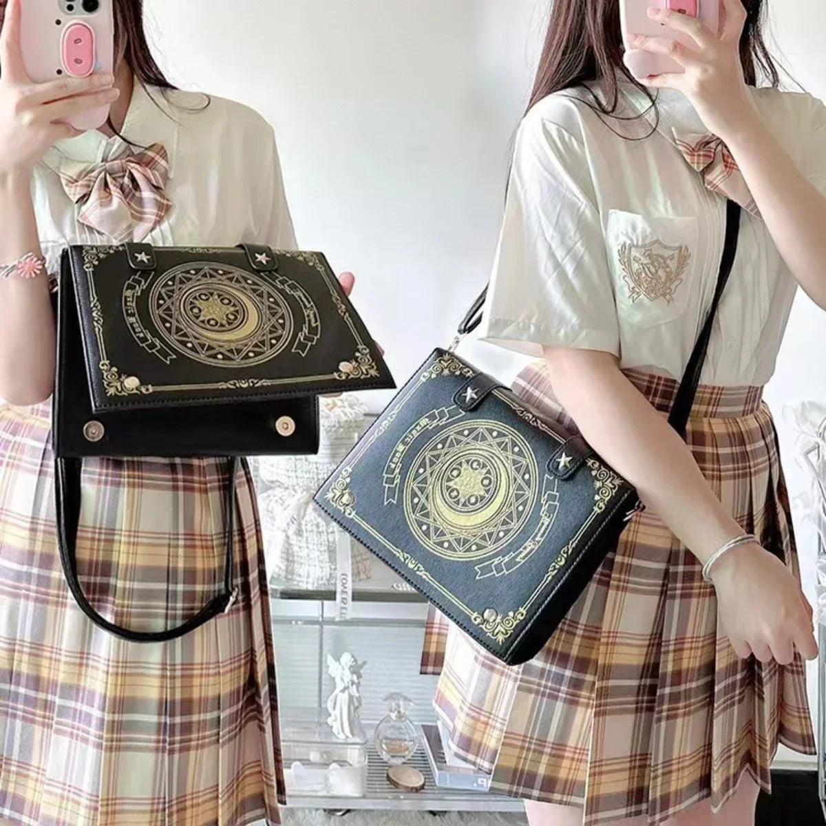SS69 Harajuku Vintage Shoulder Bag, Y2K Gothic Square Messenger Tote