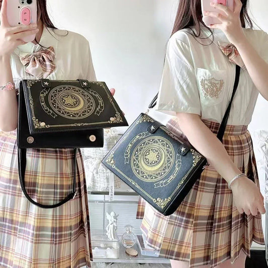 SS69 Harajuku Vintage Shoulder Bag, Y2K Gothic Square Messenger Tote