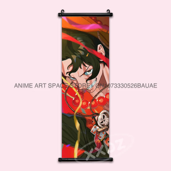 ONE PIECE Hanging Painting Japanese Anime Home Decor Wall Art Luffy Scrolls Pictures Passion Straw Hat Pirates Warm Blood Comics SS69 17.69 hzw26-35 / CHINA / 25x75cm(10x30inch)
