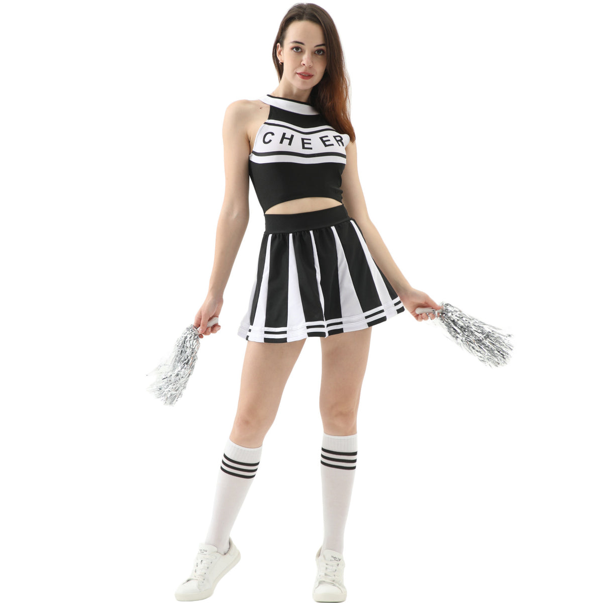 New sexy female student cheerleading costume women's adult cheerleading uniform dance uniform sleeveless crop top with mini p