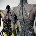 Women's Green Rhinestone Bodysuit High Elasticity Dance Outfit